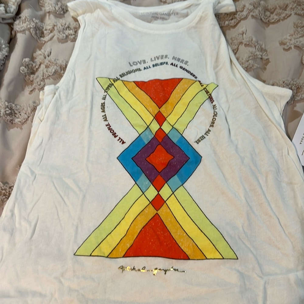 Spiritual gangster love muscle white tank
